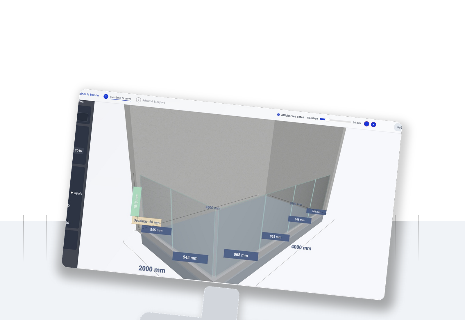 Aperçu du configurateur 3D SBALU Technology
